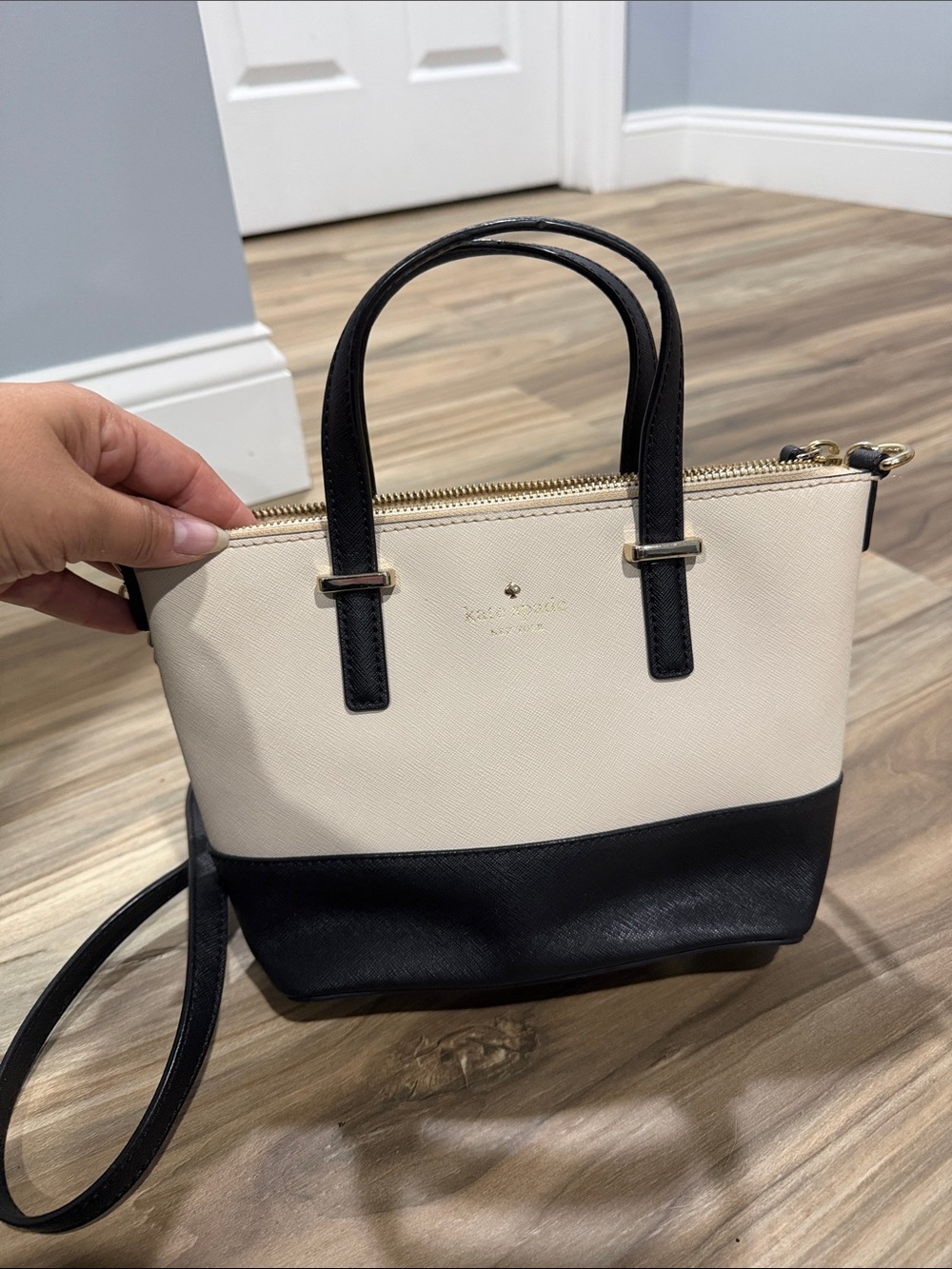 kate spade Cream and Black Two-Tone Satchel